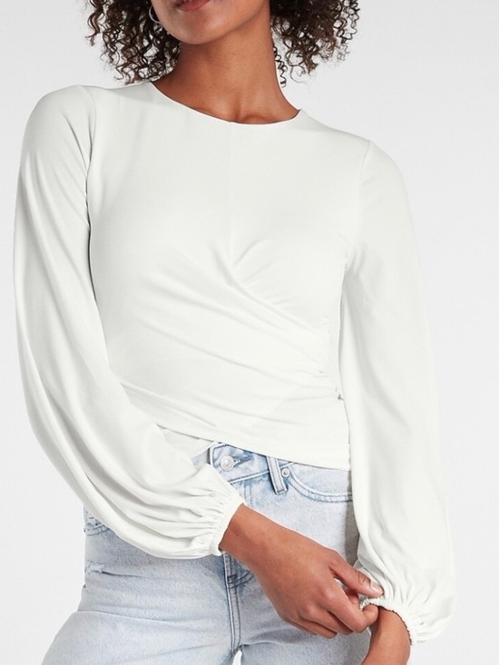 Express Tops - Express White Long-Sleeve Twist Front Top - NWT